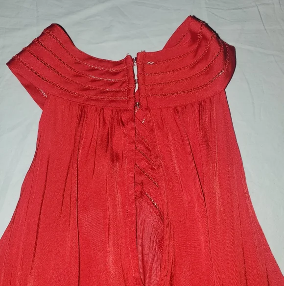 White House Black Market Red Dinner or Cocktail Dress Cross Halter Mini Dress - Picture 5 of 7